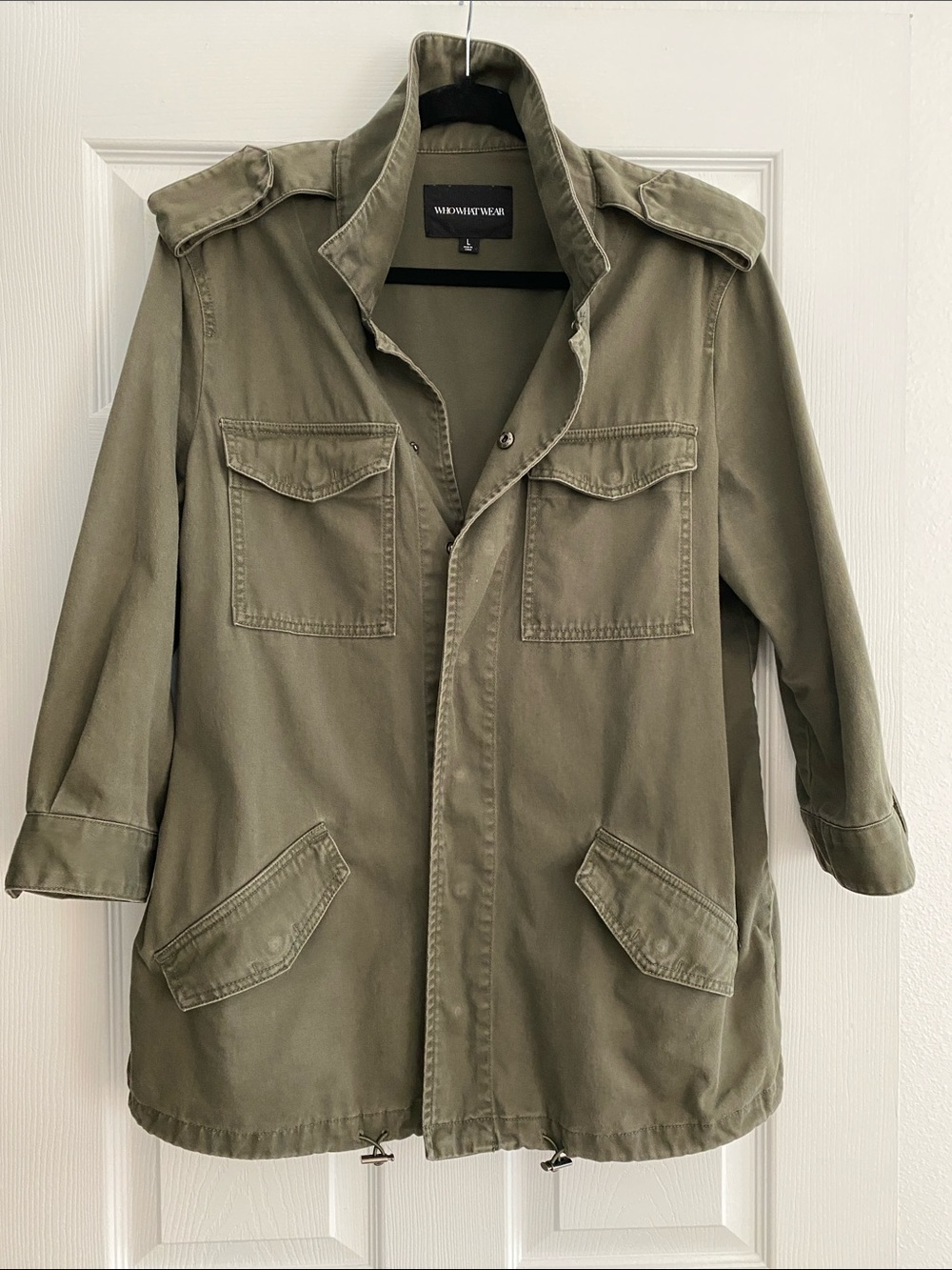 Who What Wear Olive Green Military Field Utility Jacket Size Large